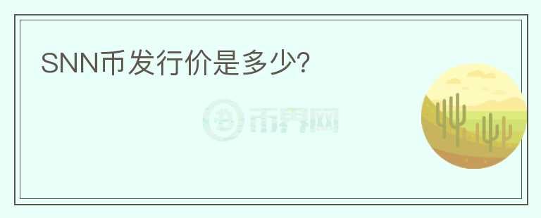 SNN币发行价是多少?
