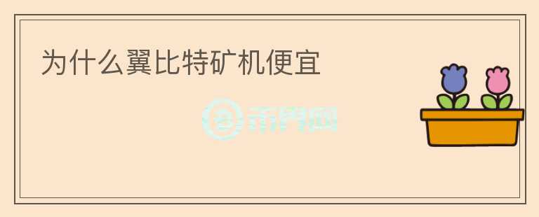 为什么翼比特矿机便宜