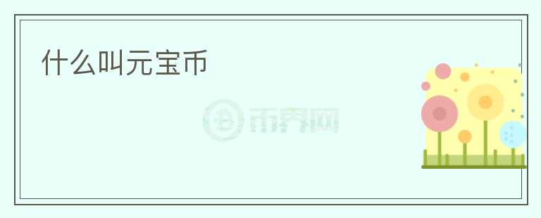 什么叫元宝币