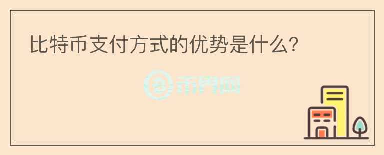 比特币支付方式的优势是什么？