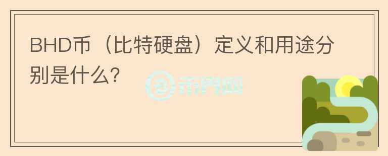 BHD币（比特硬盘）定义和用途分别是什么？