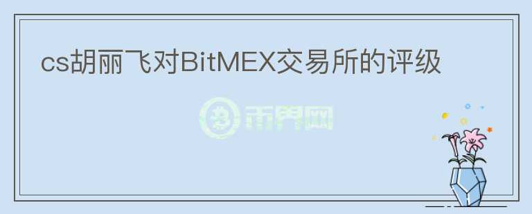 cs胡丽飞对BitMEX交易所的评级