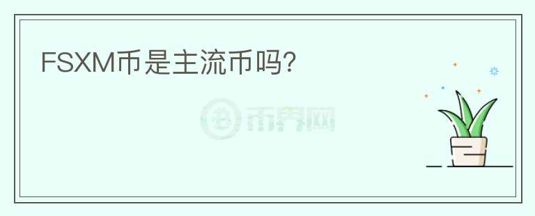 FSXM币是主流币吗？