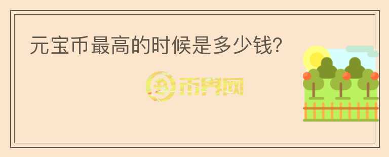 元宝币最高的时候是多少钱?