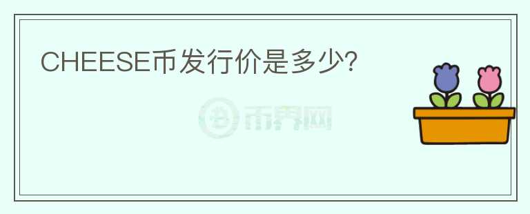 CHEESE币发行价是多少?
