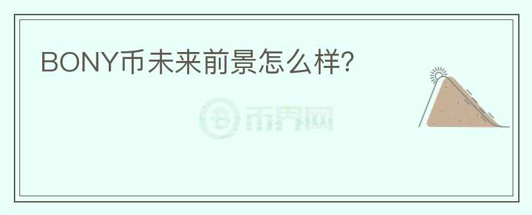 BONY币未来前景怎么样?