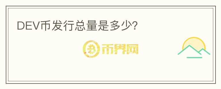 DEV币发行总量是多少?