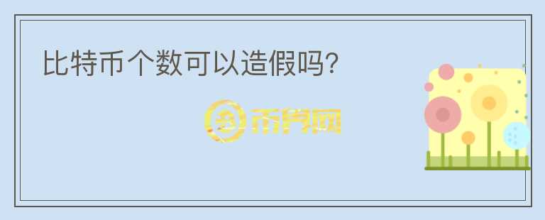 比特币个数可以造假吗?