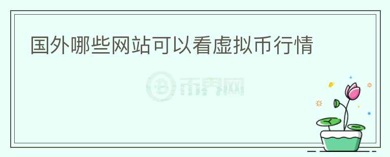 国外哪些网站可以看虚拟币行情