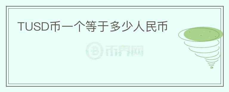 TUSD币一个等于多少人民币