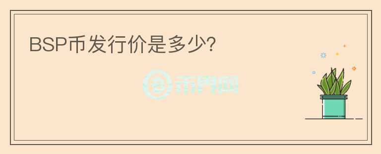 BSP币发行价是多少？