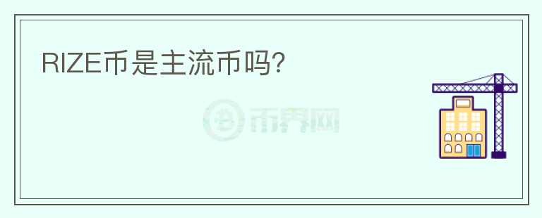 RIZE币是主流币吗？