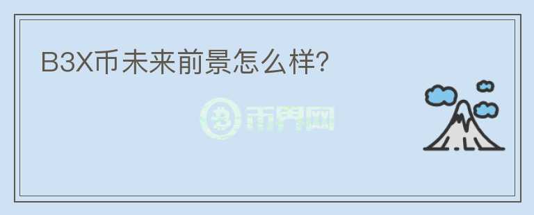 B3X币未来前景怎么样？