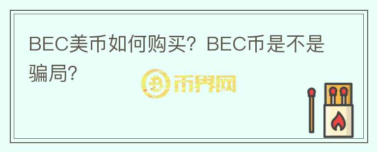 BEC美币如何购买？BEC币是不是骗局？
