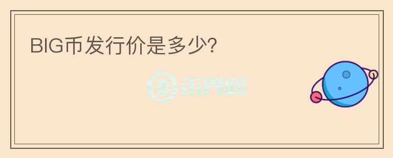 BIG币发行价是多少？