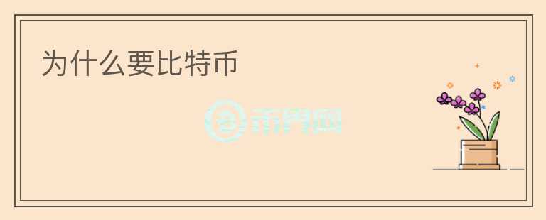 为什么要比特币