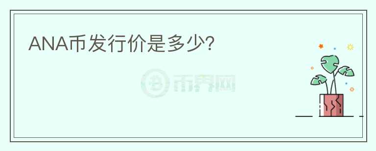 ANA币发行价是多少？