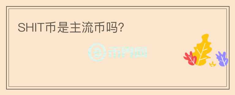 SHIT币是主流币吗?