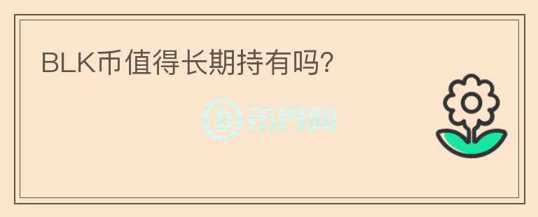 BLK币值得长期持有吗？