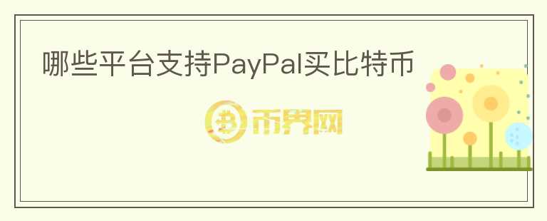 哪些平台支持PayPal买比特币