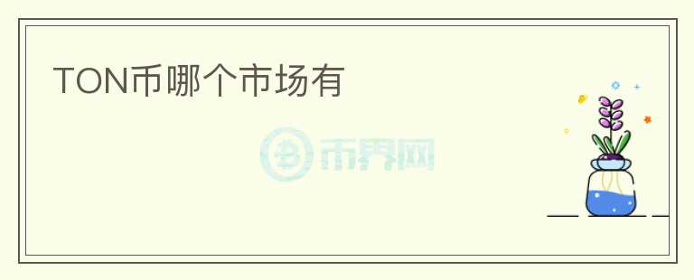 TON币哪个市场有