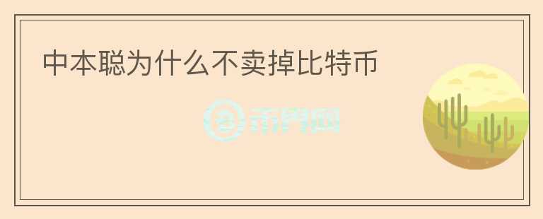 中本聪为什么不卖掉比特币