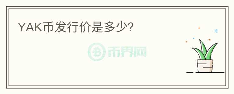 YAK币发行价是多少？