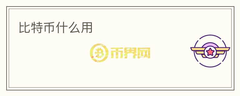 比特币什么用