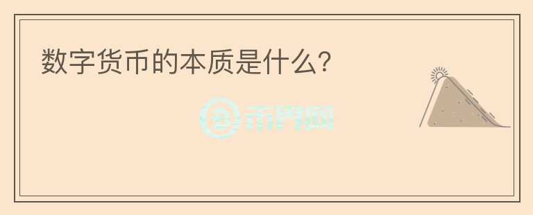 数字货币的本质是什么?