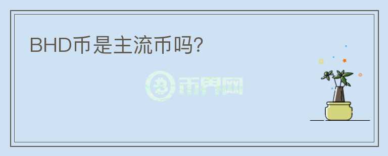 BHD币是主流币吗？