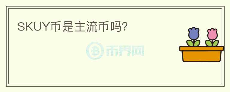 SKUY币是主流币吗？