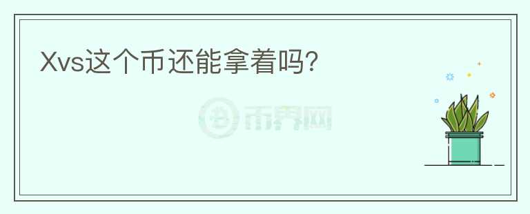 Xvs这个币还能拿着吗？