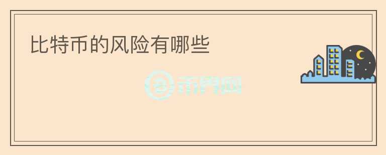 比特币的风险有哪些