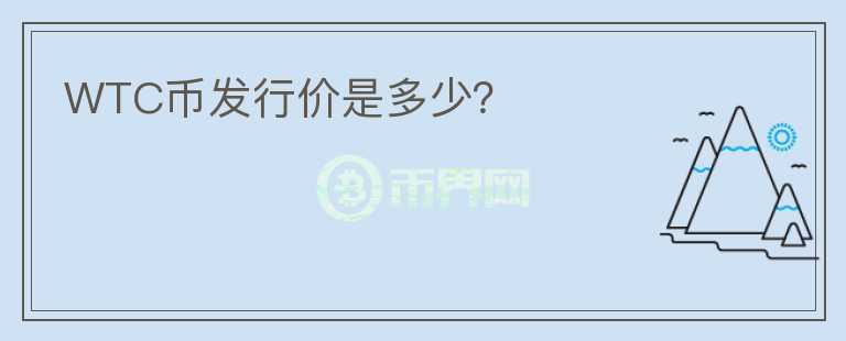 WTC币发行价是多少？