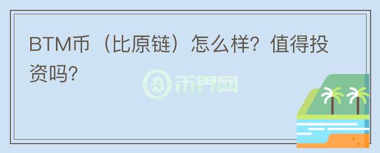 BTM币（比原链）怎么样？值得投资吗？