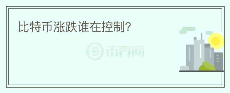 比特币涨跌谁在控制？