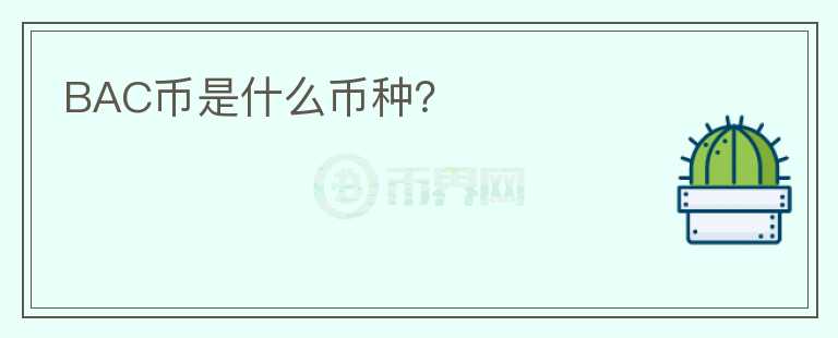 BAC币是什么币种？