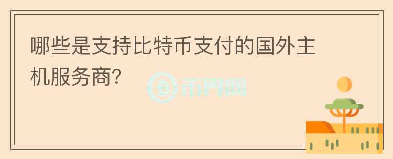 哪些是支持比特币支付的国外主机服务商?