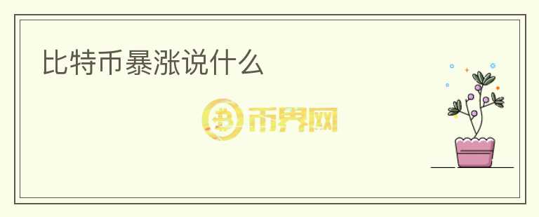 比特币暴涨说什么