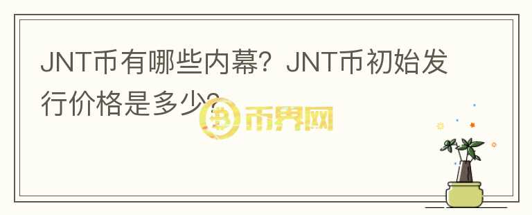 JNT币有哪些内幕？JNT币初始发行价格是多少？