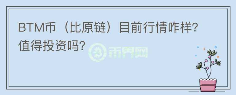 BTM币(比原链)目前行情咋样?值得投资吗?