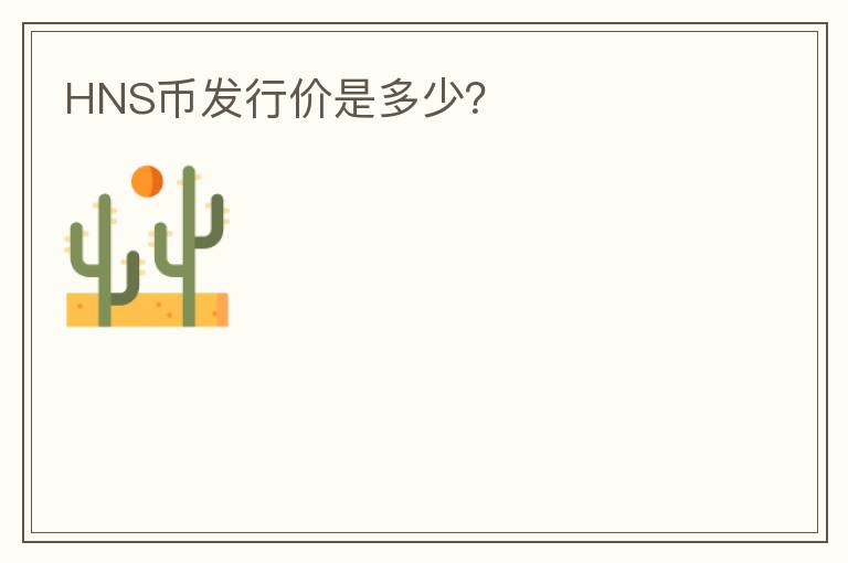 HNS币发行价是多少？