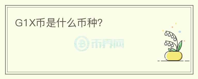 G1X币是什么币种?