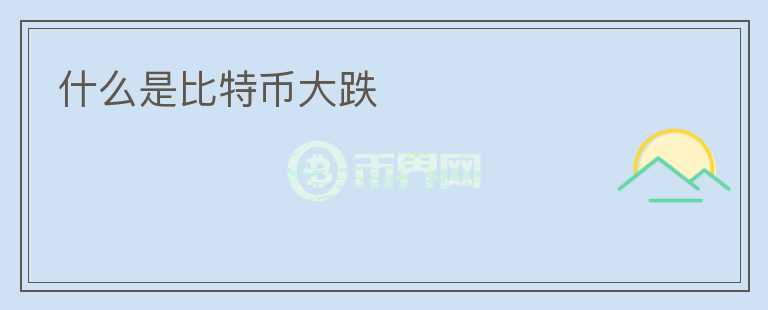 什么是比特币大跌