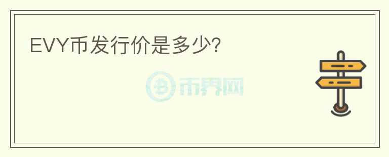 EVY币发行价是多少?