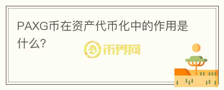 PAXG币在资产代币化中的作用是什么？