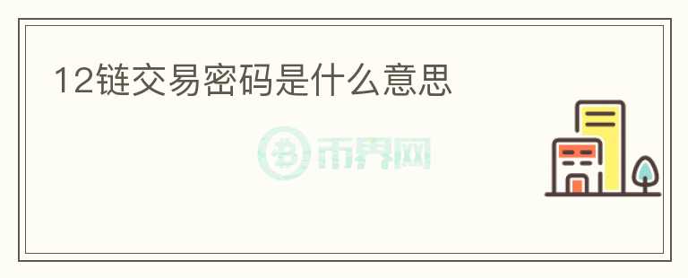 12链交易密码是什么意思