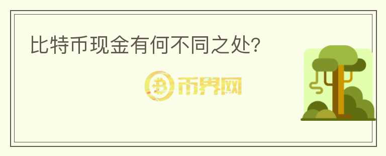 比特币现金有何不同之处?