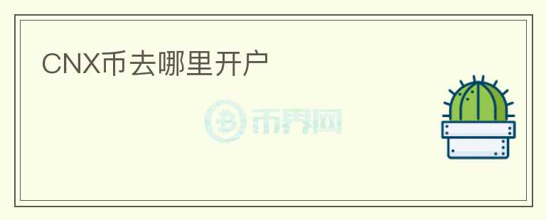 CNX币去哪里开户