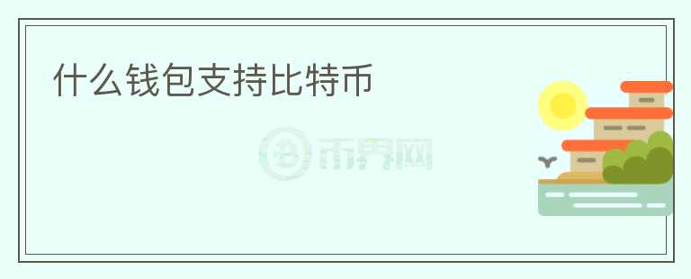 什么钱包支持比特币